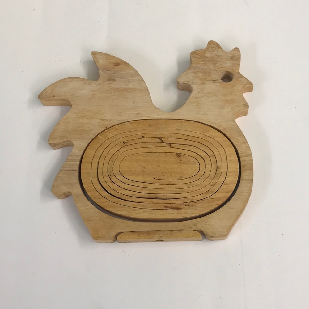 Wooden Rooster Hot-plate/Art décor Basket
